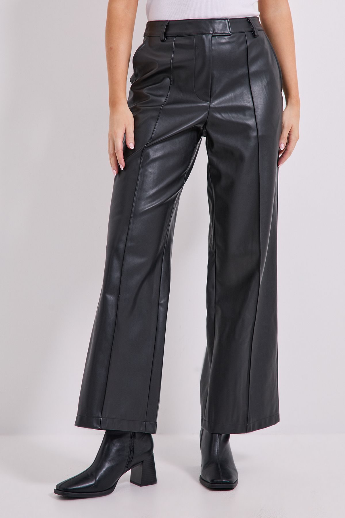 Dorothy Perkins Faux Leather Wide Leg Trousers