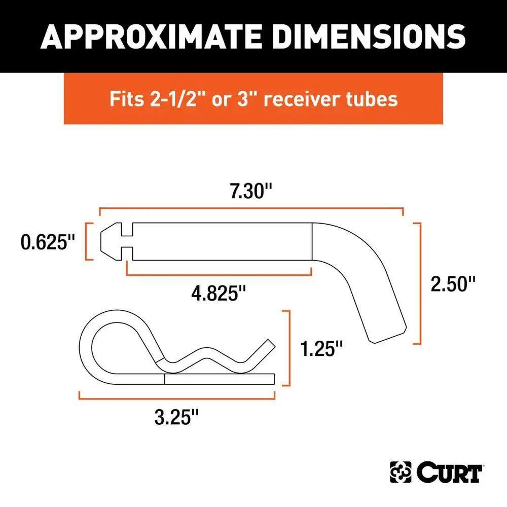 CURT Heavy-Duty 5/8-in Hitch Pin with Groove (2-1/2-in or 3-in Receiver)