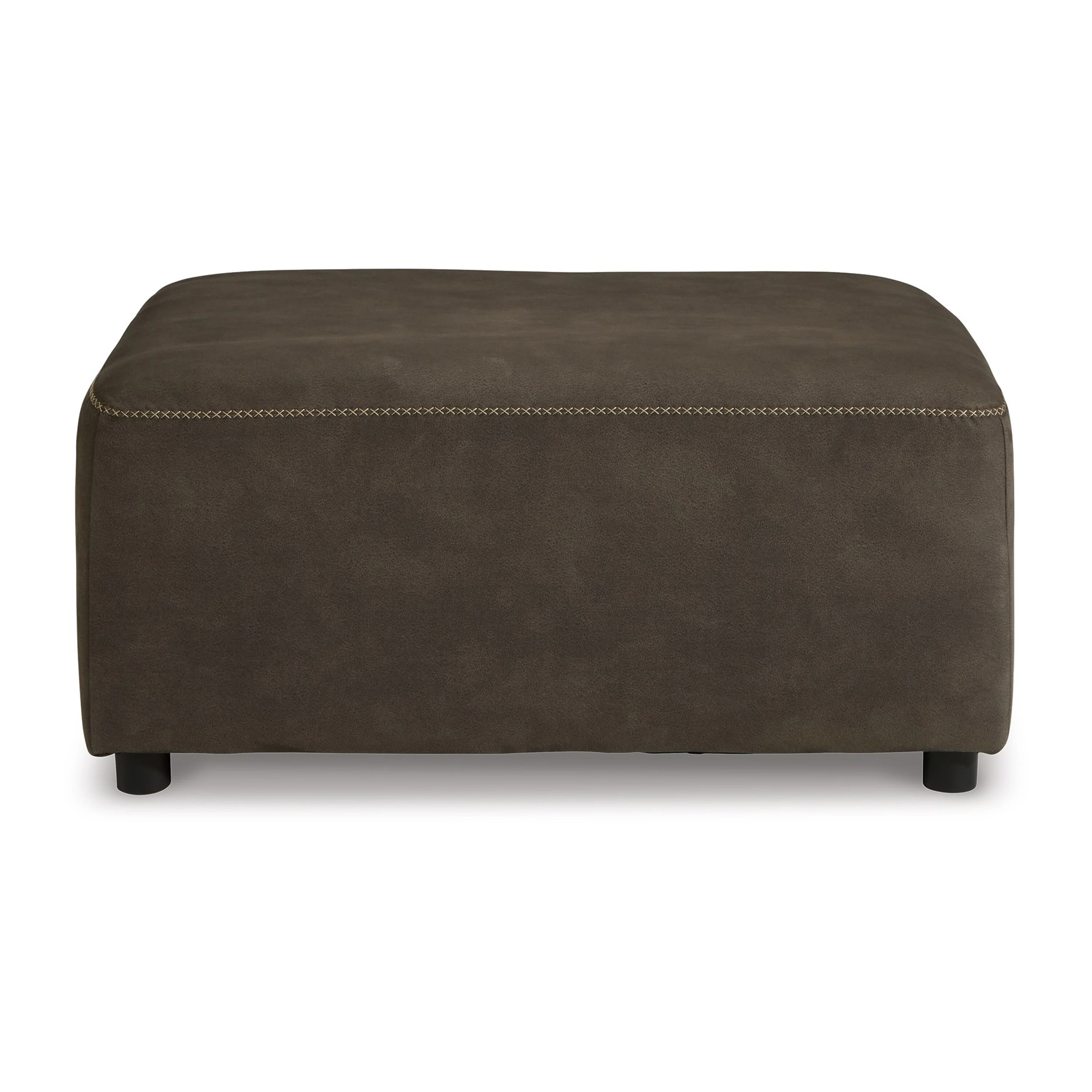 Accent Ottoman, 40 Inch, Dark Gray Polyester, Poly Fiber and Foam Seat