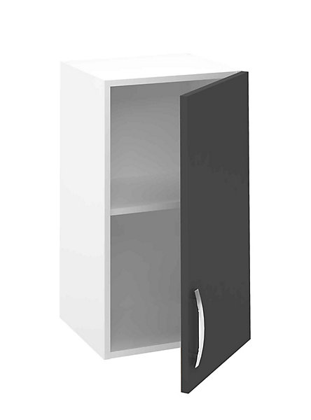 Meuble haut de cuisine avec 1 porte coloris gris - Hauteur 70 x Longueur 40 x profondeur 35 cm