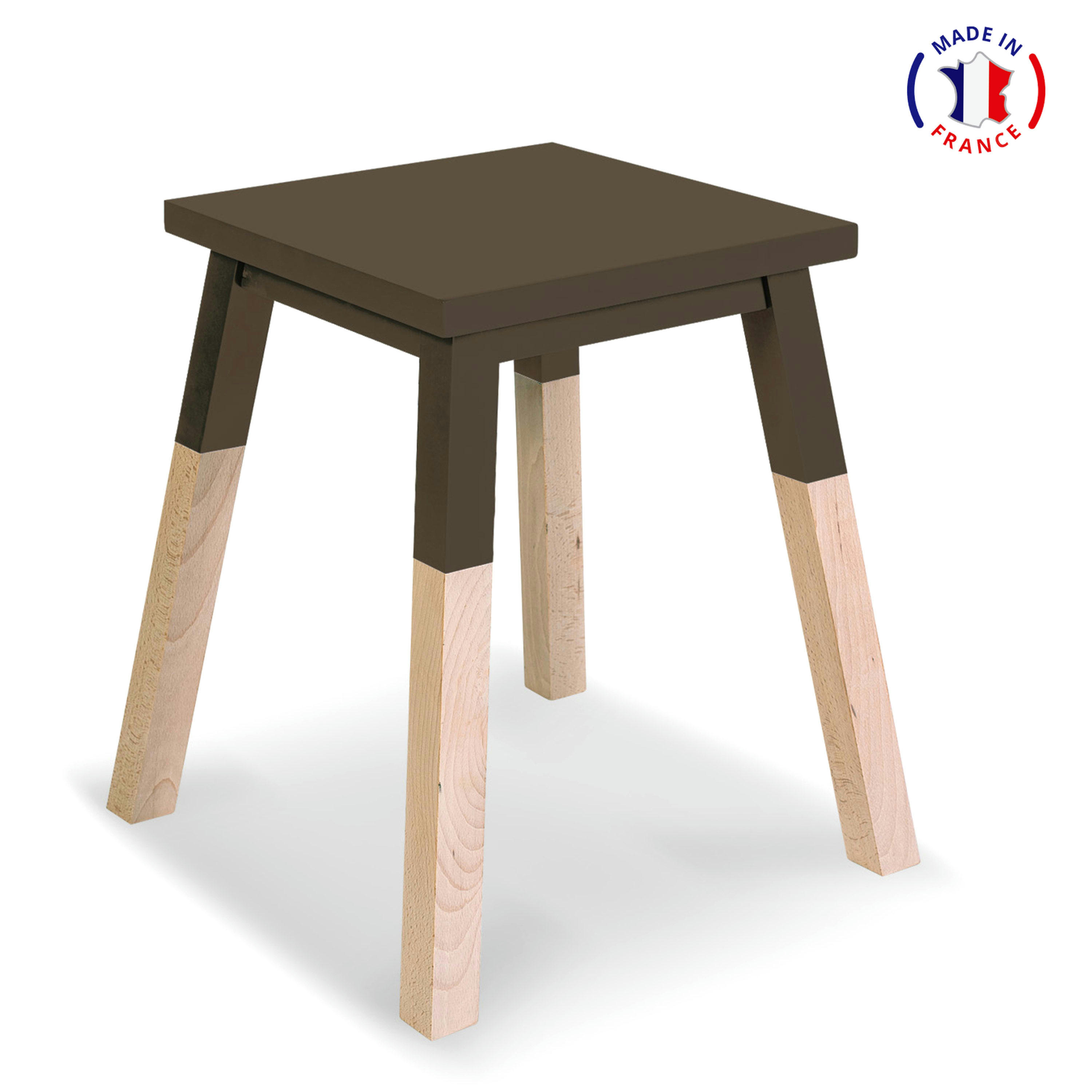 EGEE - 2 tabourets laqués en frêne, assise 35 cm