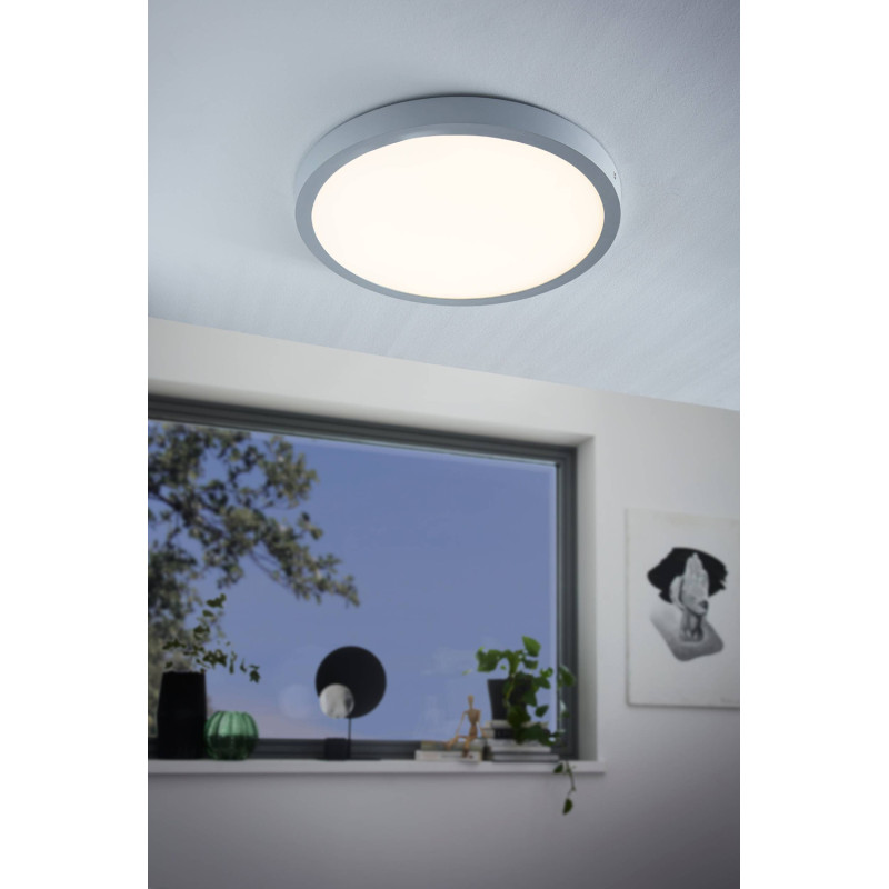 Plafonnier LED Fueva 1 argent Ø 40 cm 22,3 W EGLO