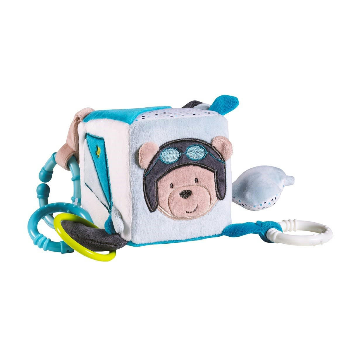 LAZARE - Cube D'Activites en velours Bleu