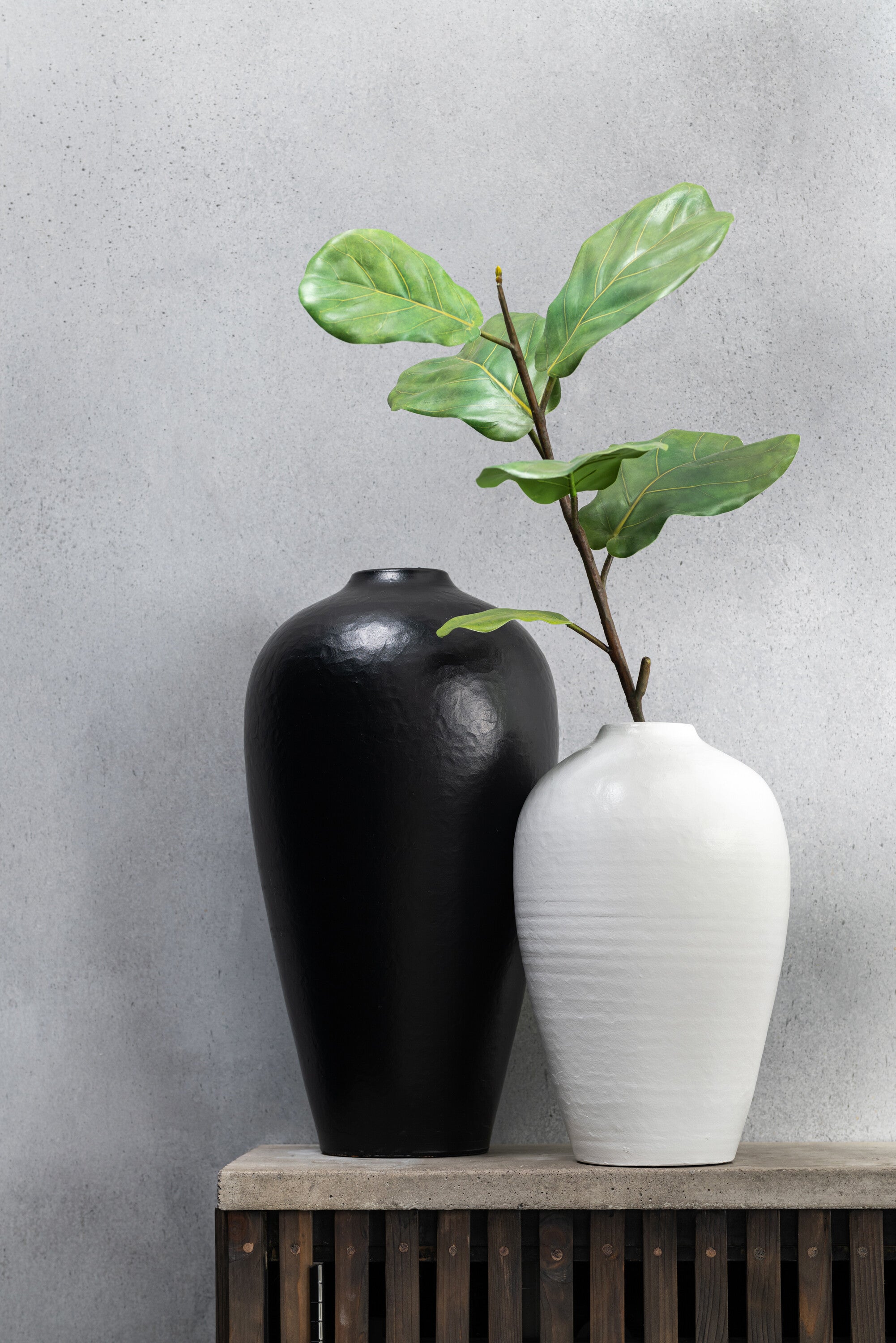 J-Line vaas - keramiek - zwart - large - 50 cm hoog