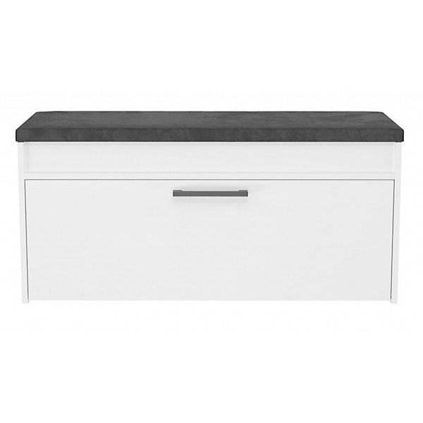 PARMI - Meuble à chaussures style scandinave - Banc avec rangement - 100x35x49 cm - BLANC