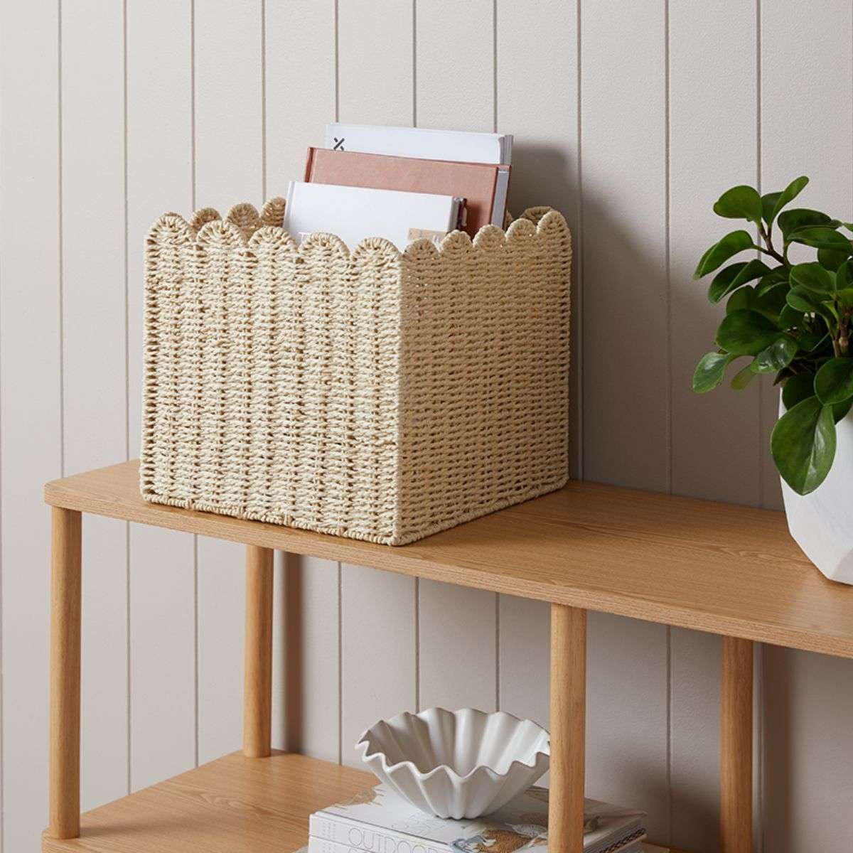 Scalloped Cube Basket - Bundle of Four