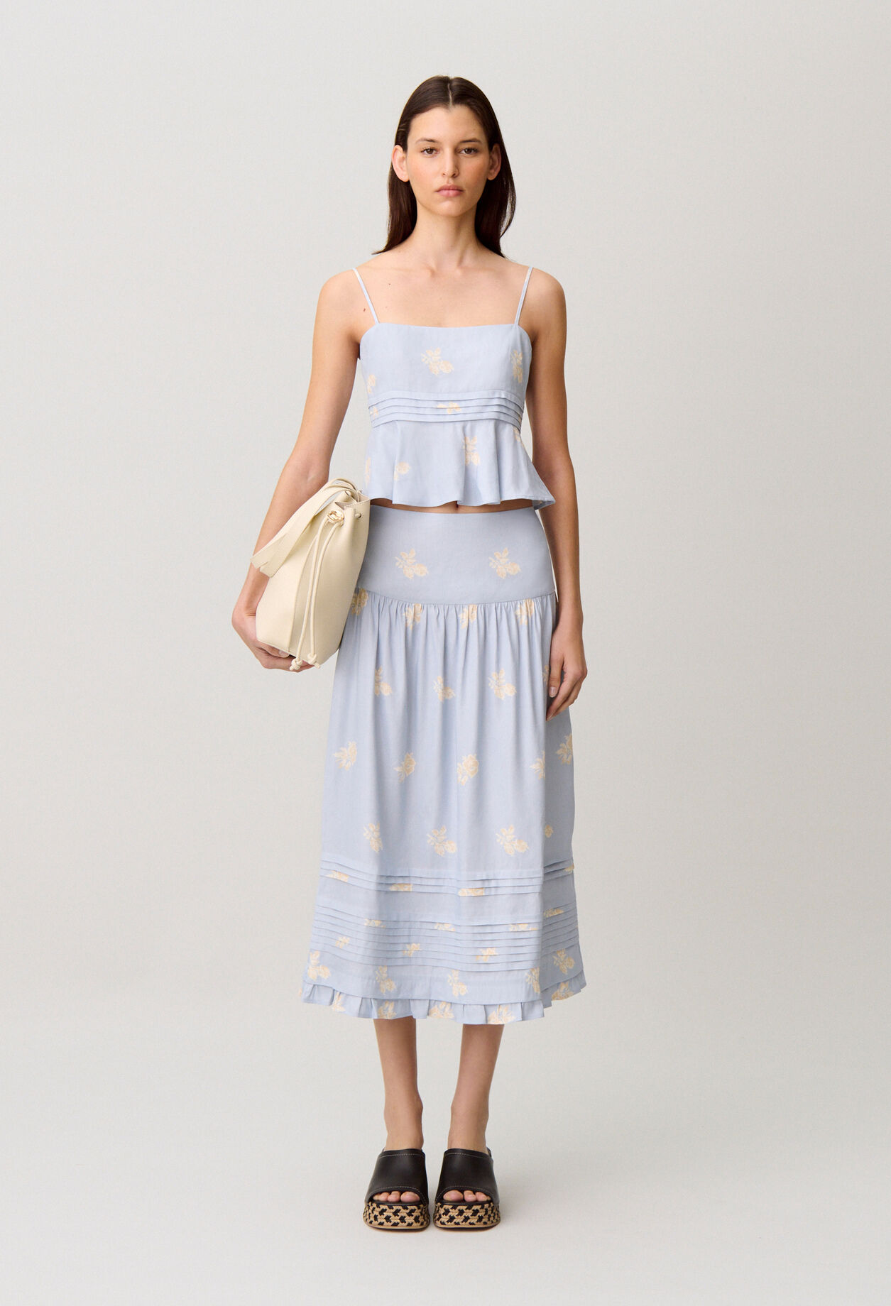 Jupe midi fleurs
