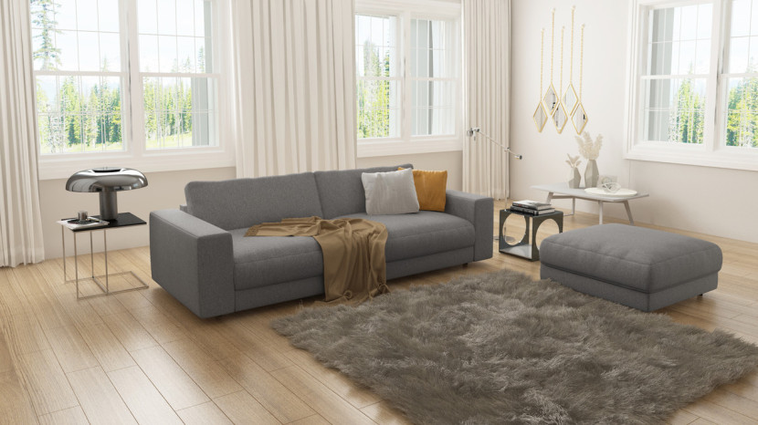 Ropez Mystic Sofa 3 os.   HO 244x96 cm mikrofibra szary