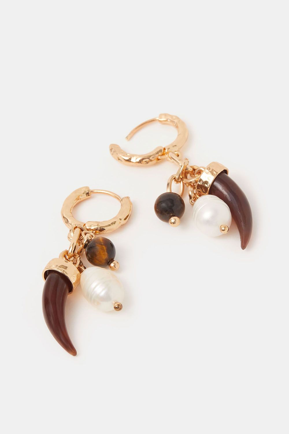 Accessorize Horn Charm Huggie Hoop Earrings