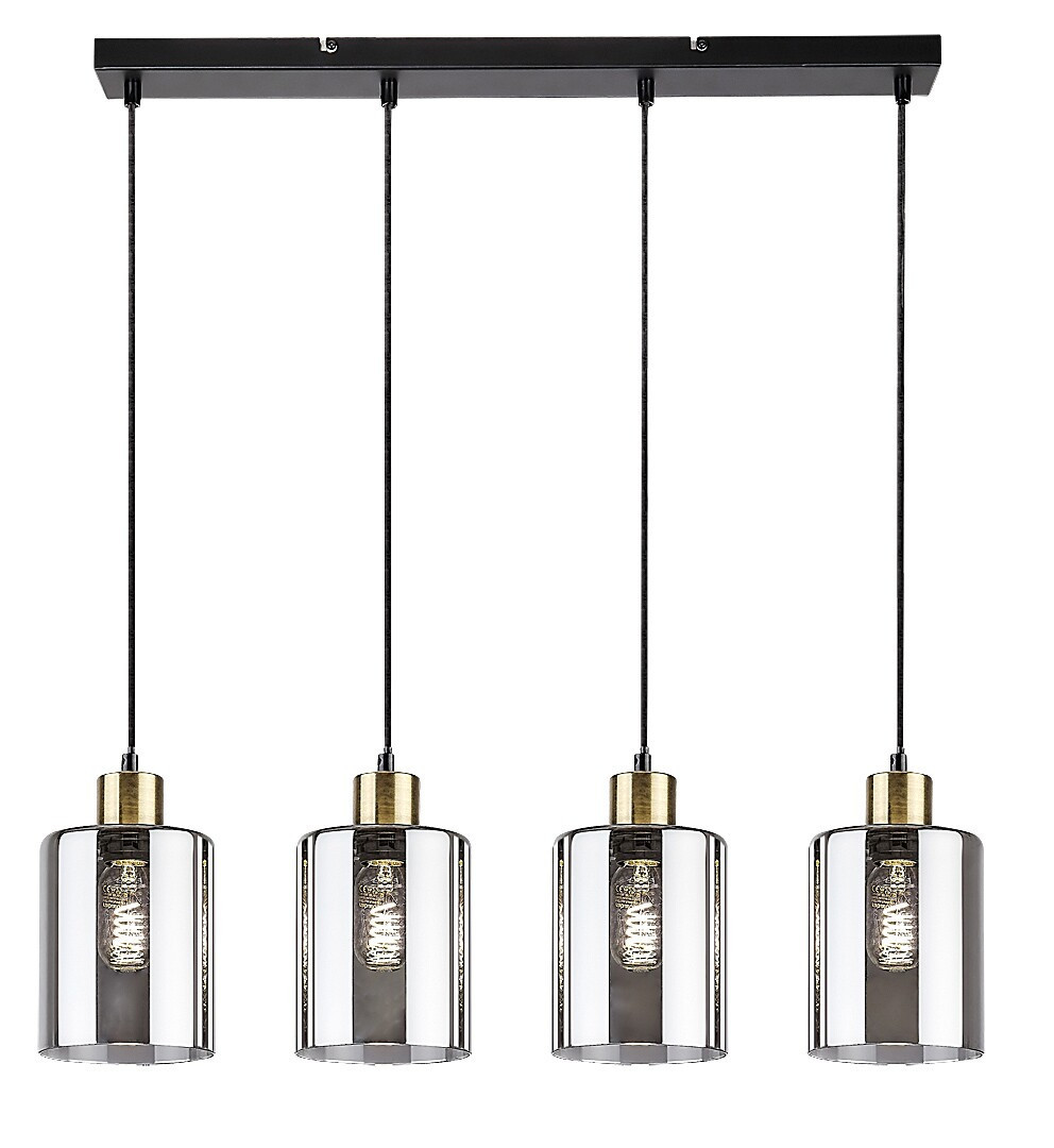 Lampa wisząca czarny matowa-dymiona PEREZ 4xE27x40W Rabalux