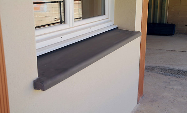 Appui de fenêtre en terre cuite 34,5 x 128 cm anthracite