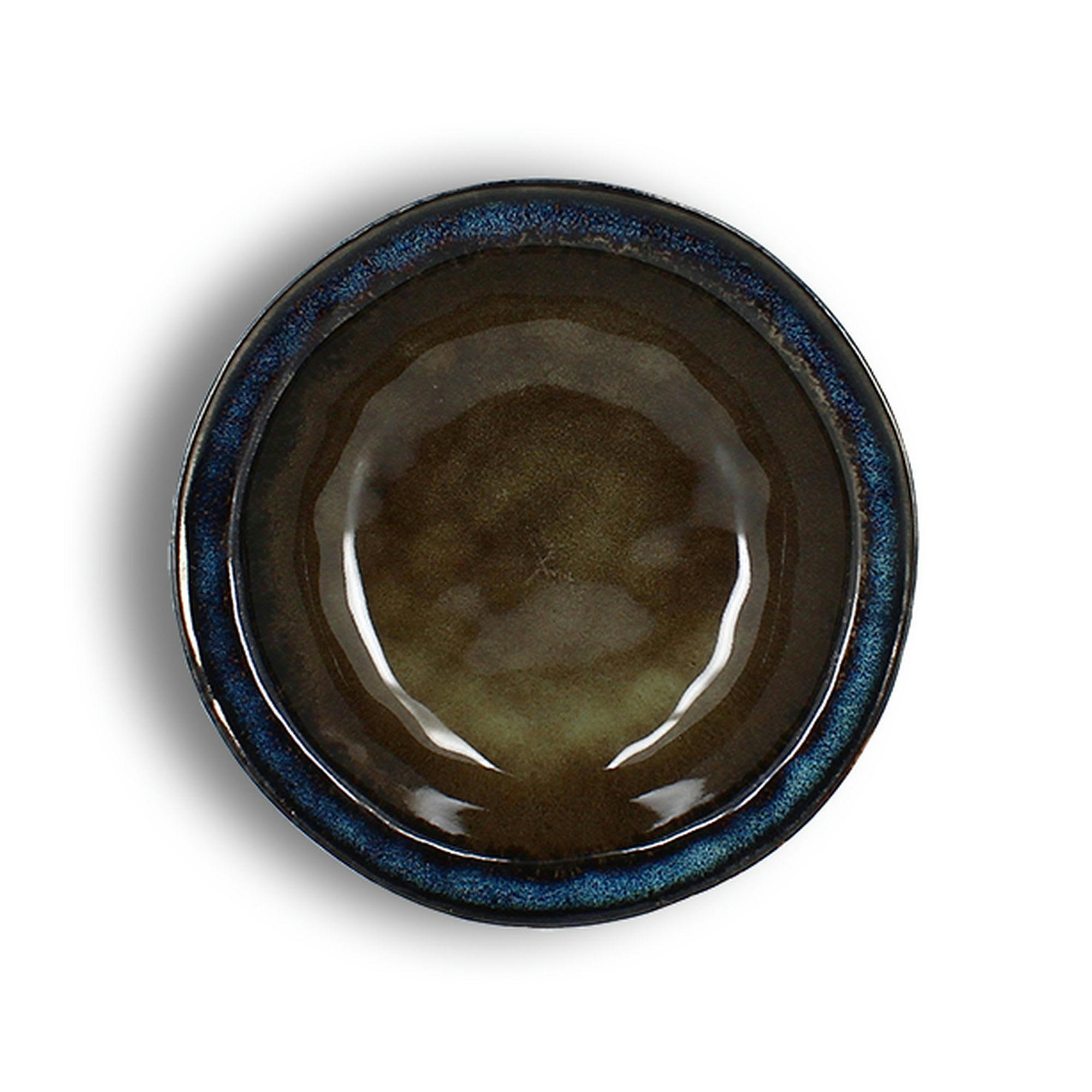 CERTALDO - Lot de 6 assiettes creuses en grès marron 19cm