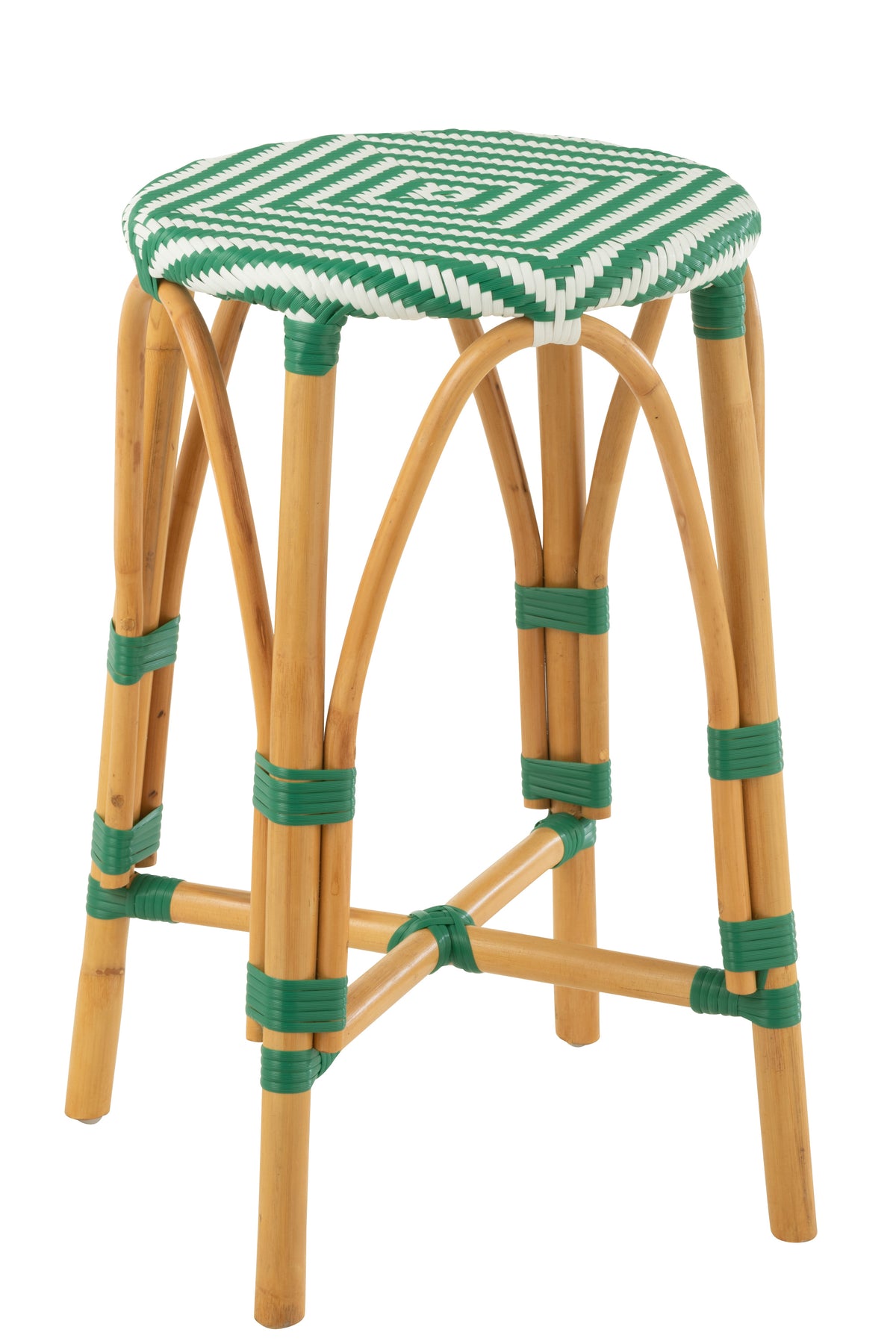 J-Line barkruk Live - rotan/kunststof - naturel/groen