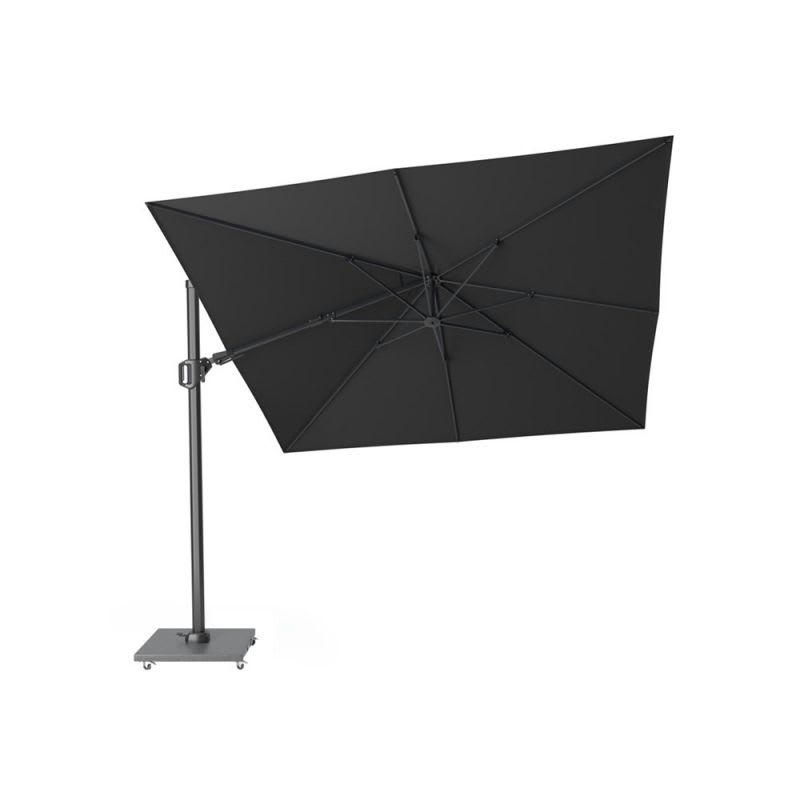 CHALLENGER T2 - Parasol déporté rotatif 3x3m double inclinaison gris