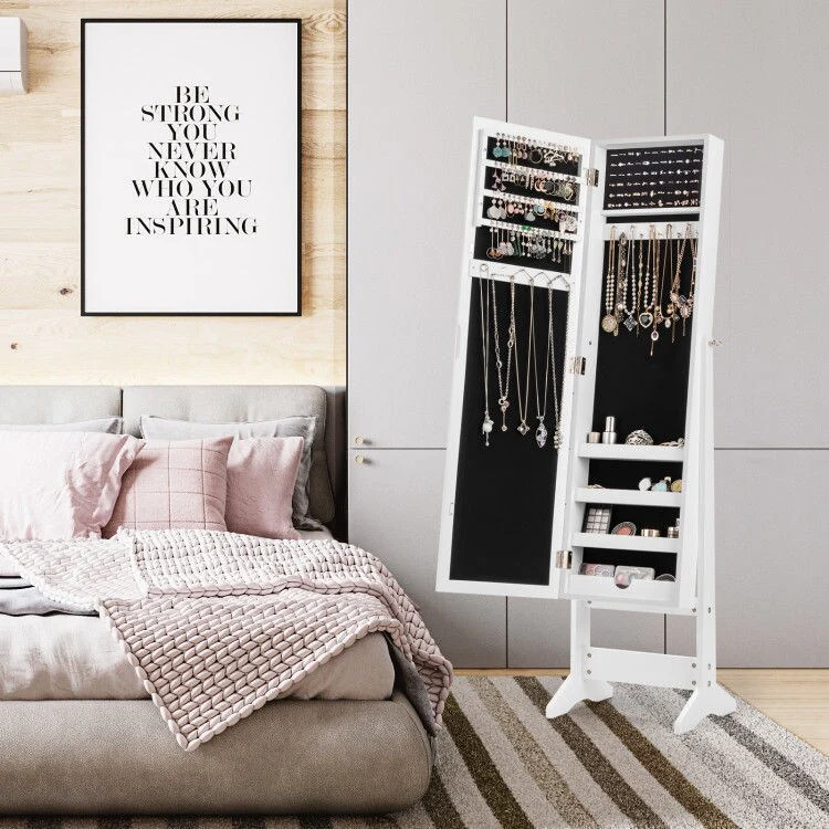 Armoire Mirrored Jewelry Cabinet