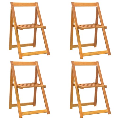 NNEVL Folding Garden Chairs 4 pcs Solid Wood Acacia