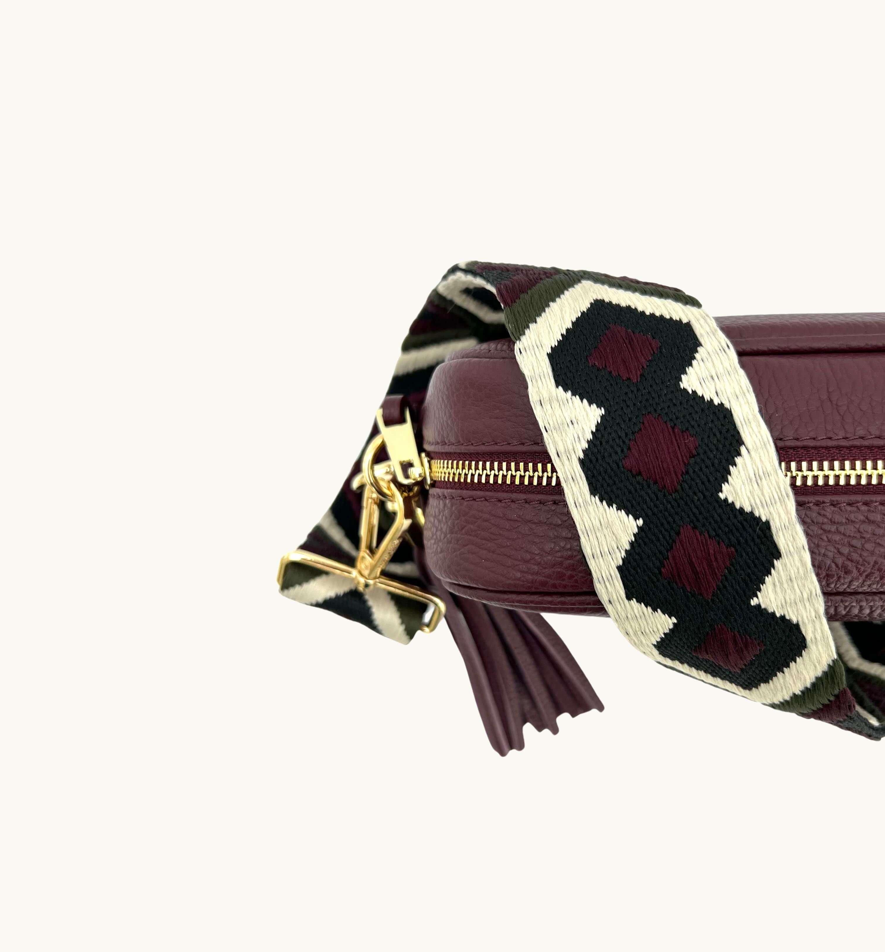 Apatchy London Port Leather Crossbody Bag With Port & Olive Diamond Strap