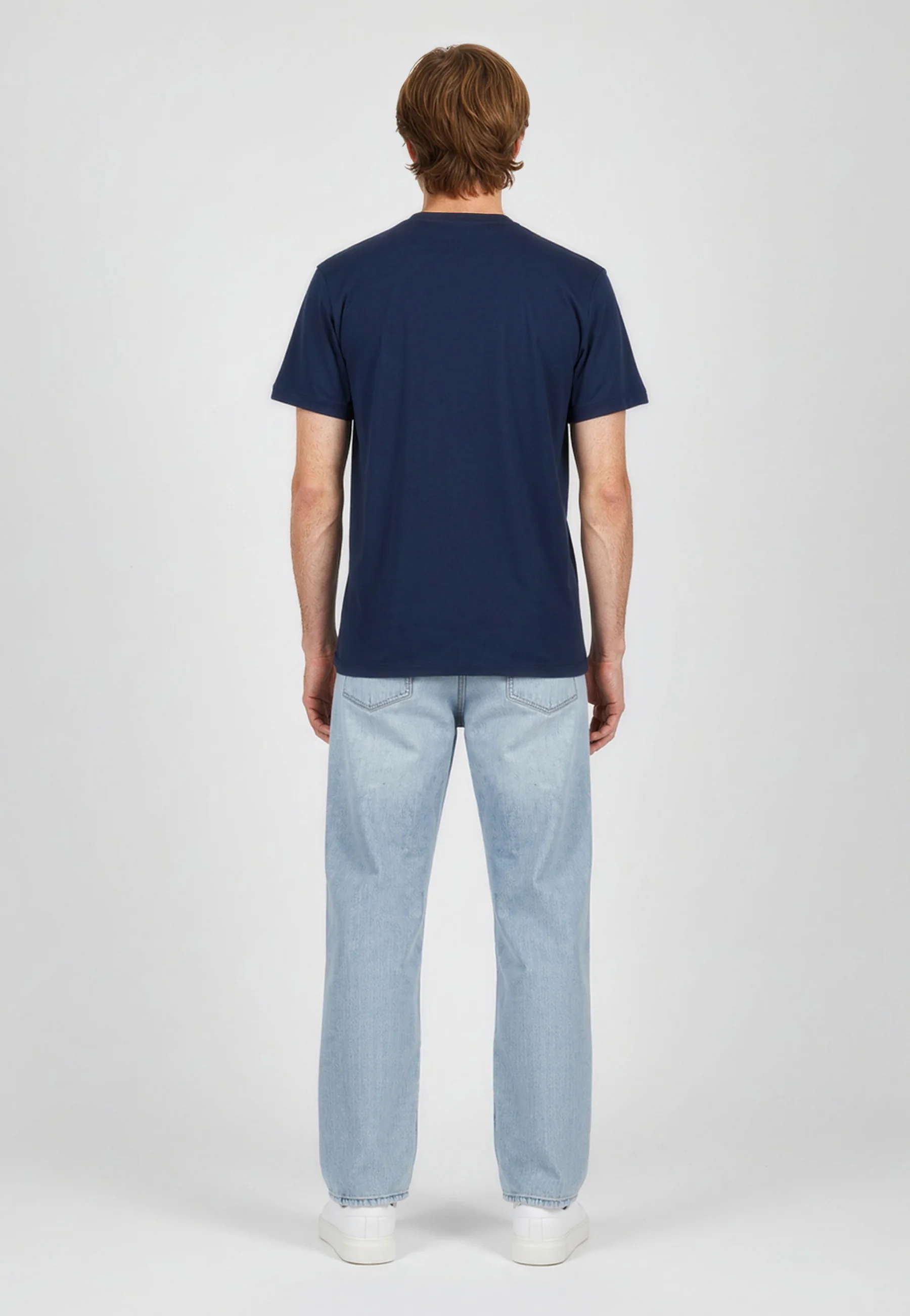 T-shirt manches courtes regular bleu marine coton NIRAJ