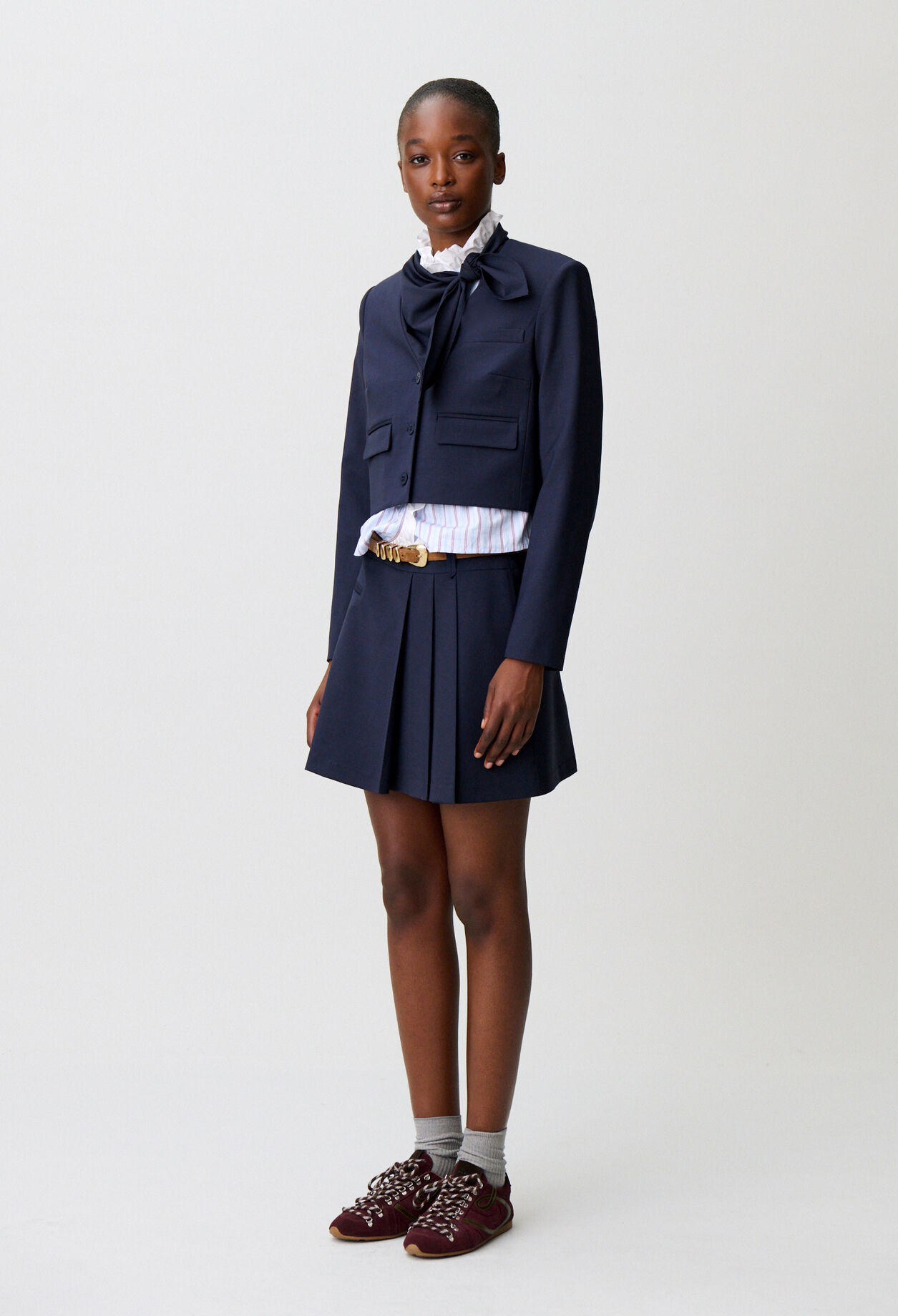 Veste boite laine mélangée
