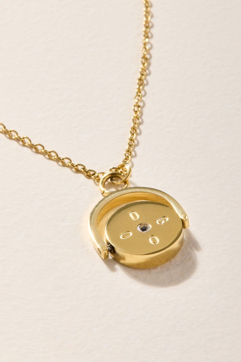 Debra Stainless Steel Fidget Spinner Pendant Necklace