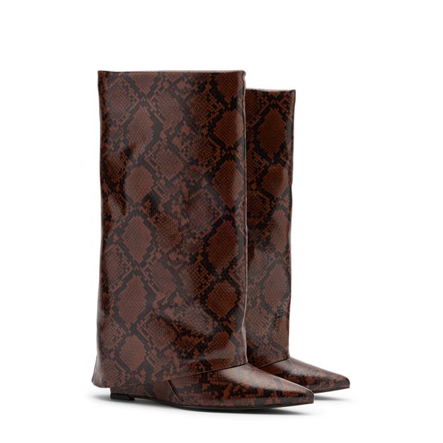 Snake hoge sleehak laarzen met flap