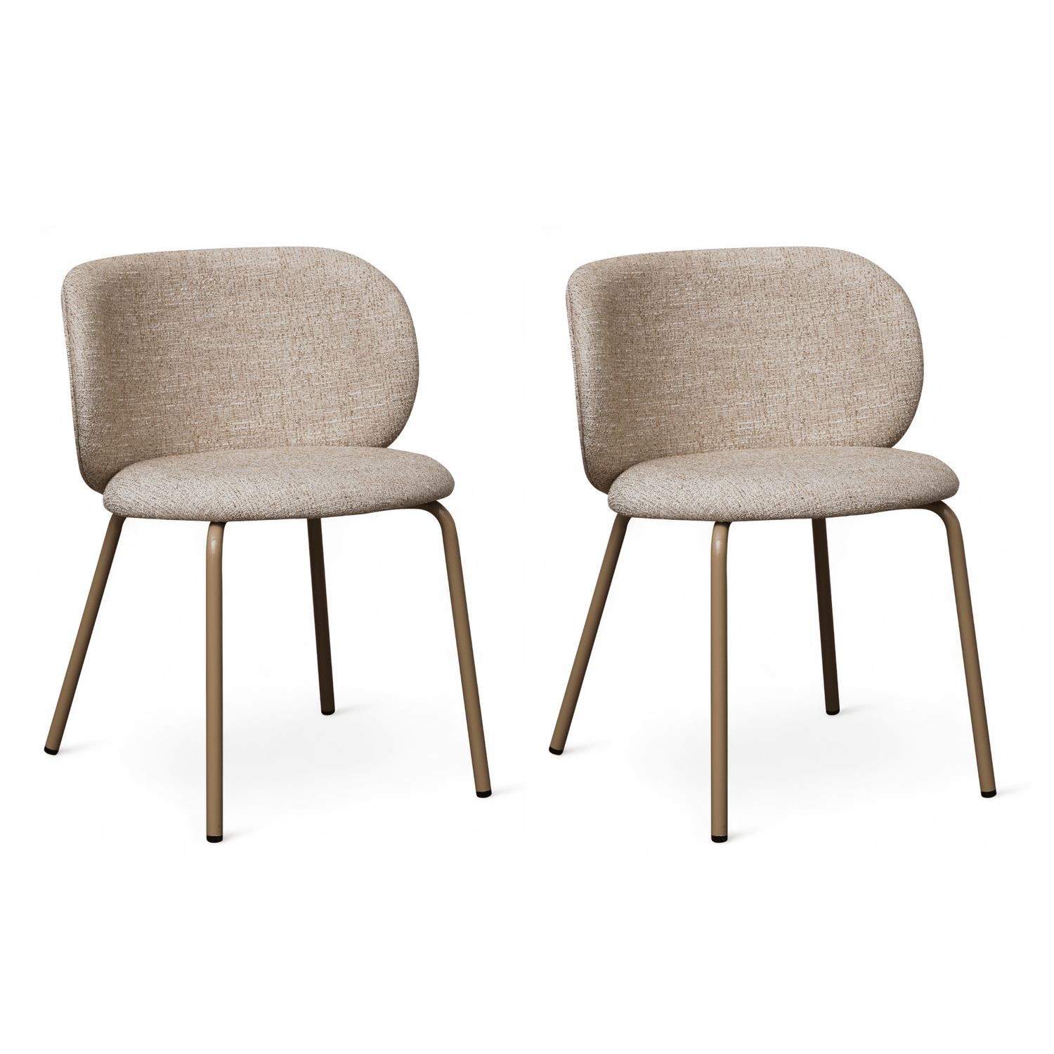 Furnhouse eetkamerstoel Nanna - Beige - Stof (Bouclé) - Set van 2
