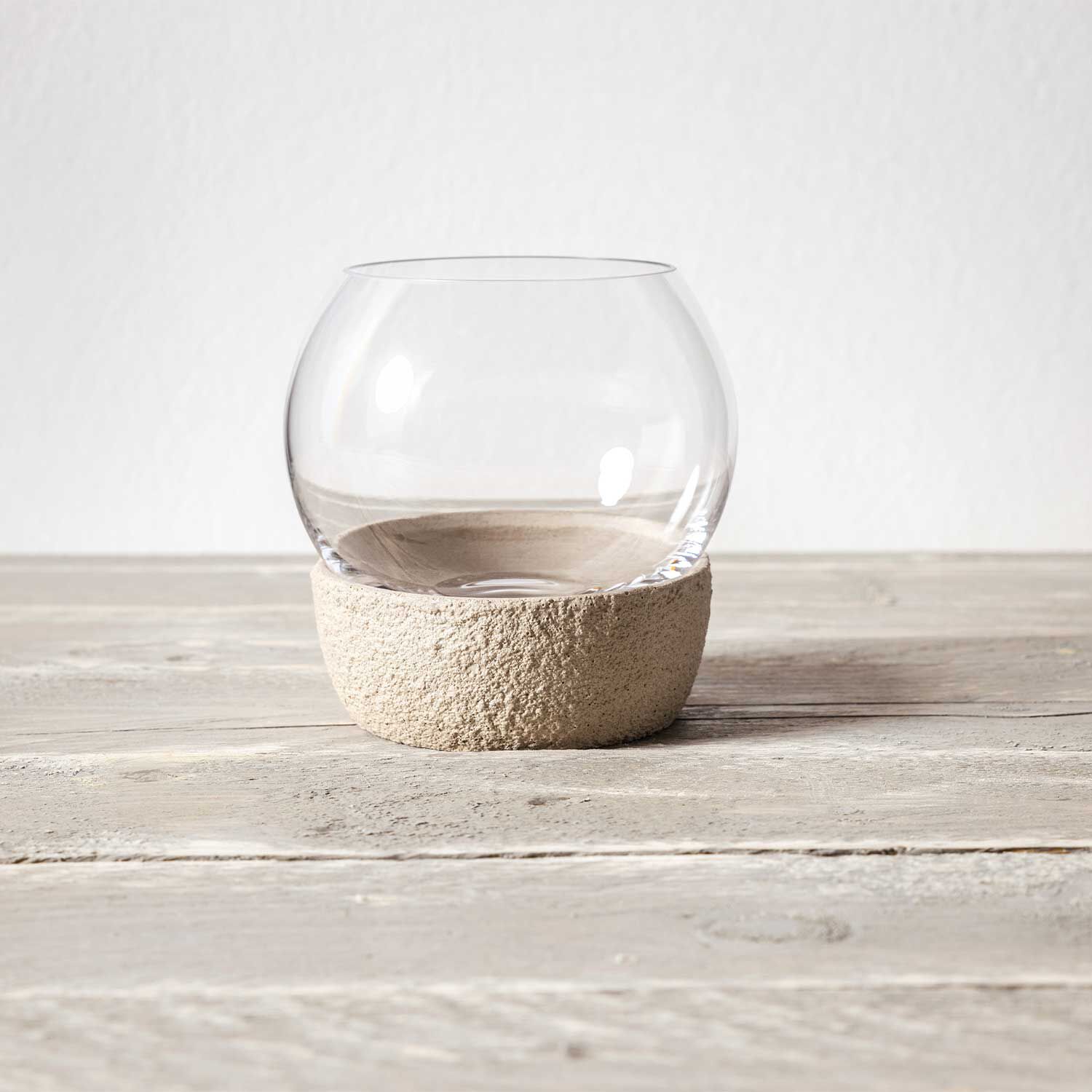 Perlemor Tealight holder - Beige, 4.4'' x 4.5''
