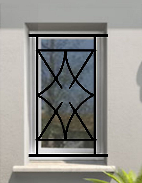 Grille de Defense Nora pour Fenetre H 125 cm x L 80 cm (côte tableau)