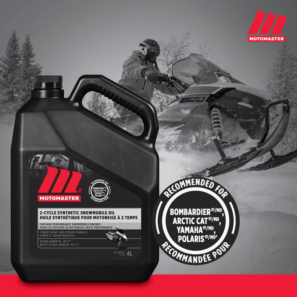 MotoMaster Synthetic 2-Stroke Snowmobile Oil, 4-L