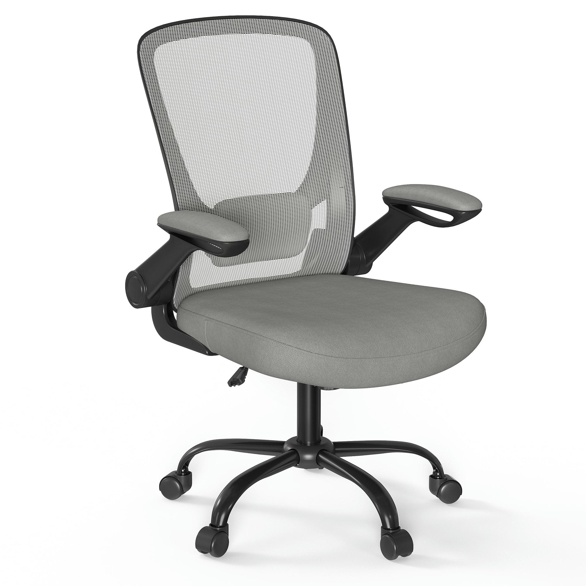 - Fauteuil de bureau avec accoudoirs toile respirante gris