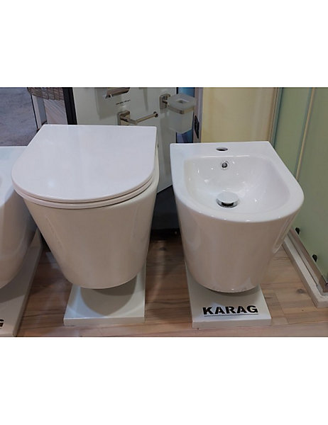 Cuvette WC suspendue Rimless ZINA - avec abattant à frein de chute-Blanc-Sans le réservoir-Blanc-36 ---36