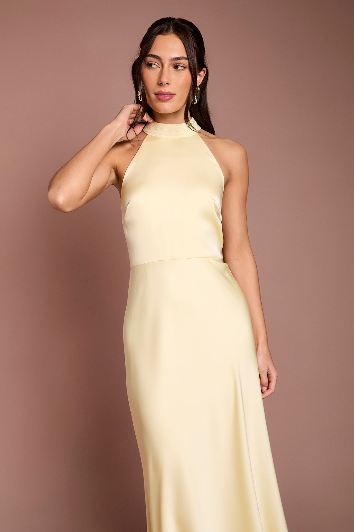 Coast Halter Neck Pleat Waist Bridesmaid Dress