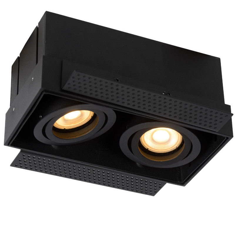 Spot encastrable Trimless noir GU10 2 x 50 W LUCIDE