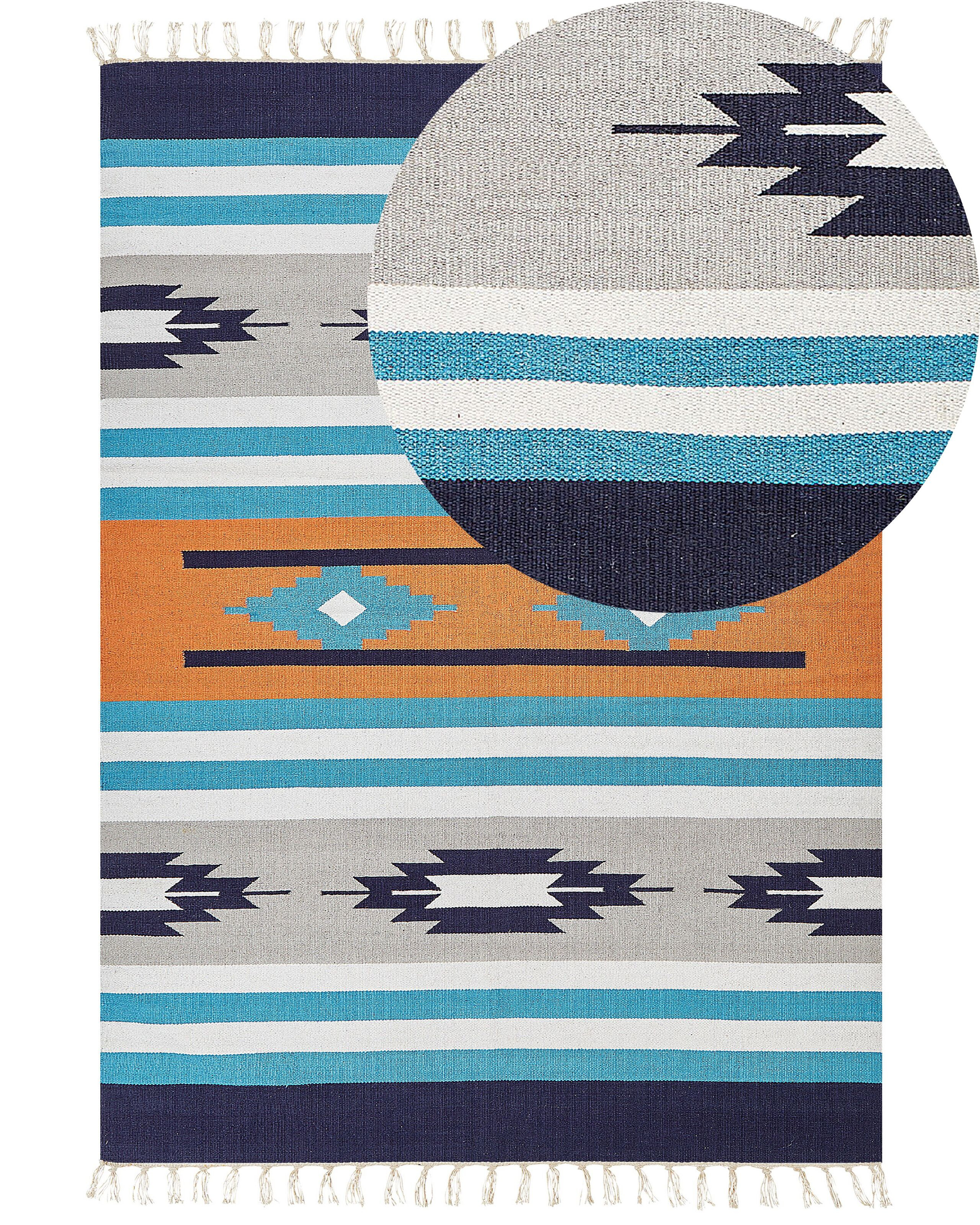Dywan bawełniany kilim 200 x 300 cm wielokolorowy