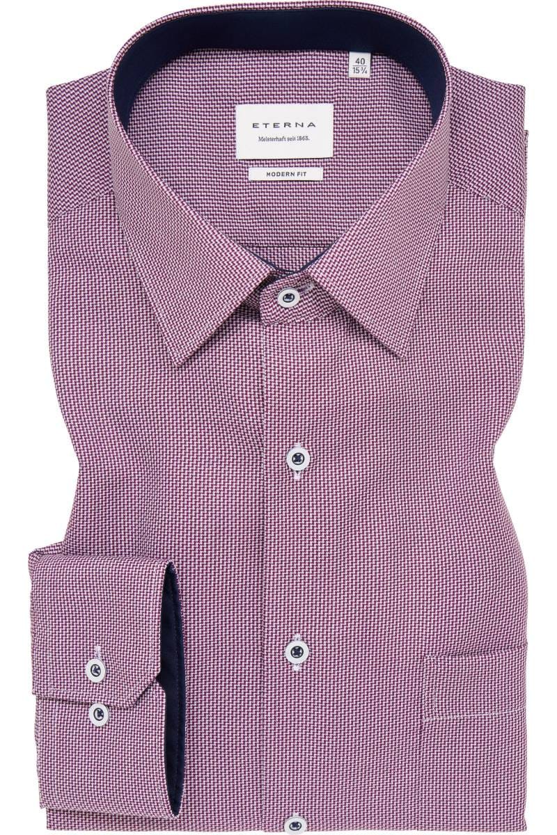 ETERNA Modern Fit Hemd Flieder-lila, Strukturiert