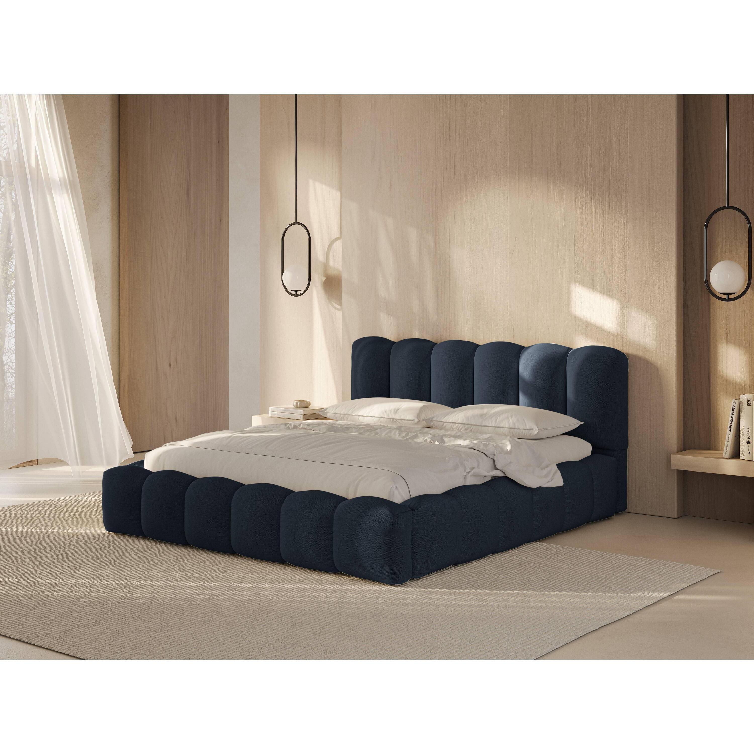 Micadoni Lupine Bedframe met Opbergruimte 180 x 200 cm - Koningsblauw