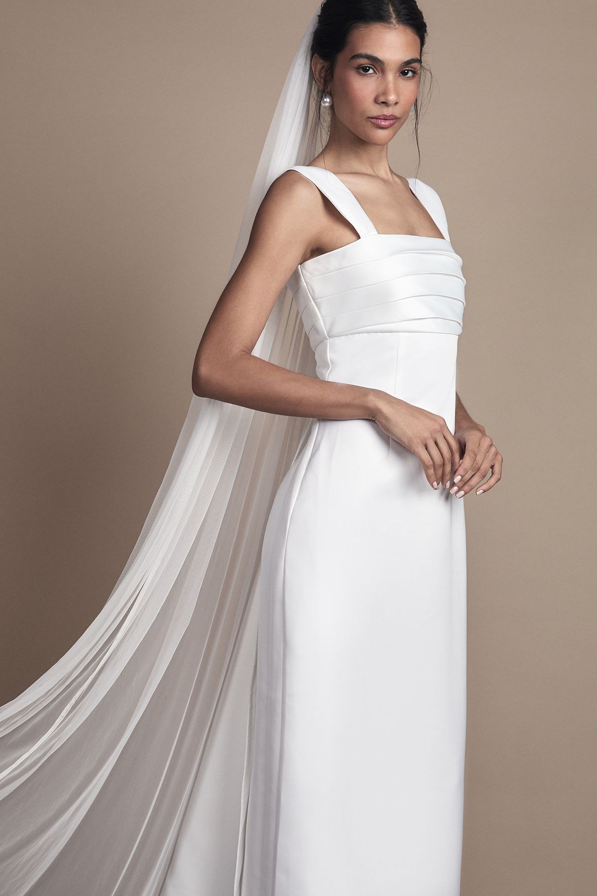 Coast Satin and Ponte Column Wedding Dress