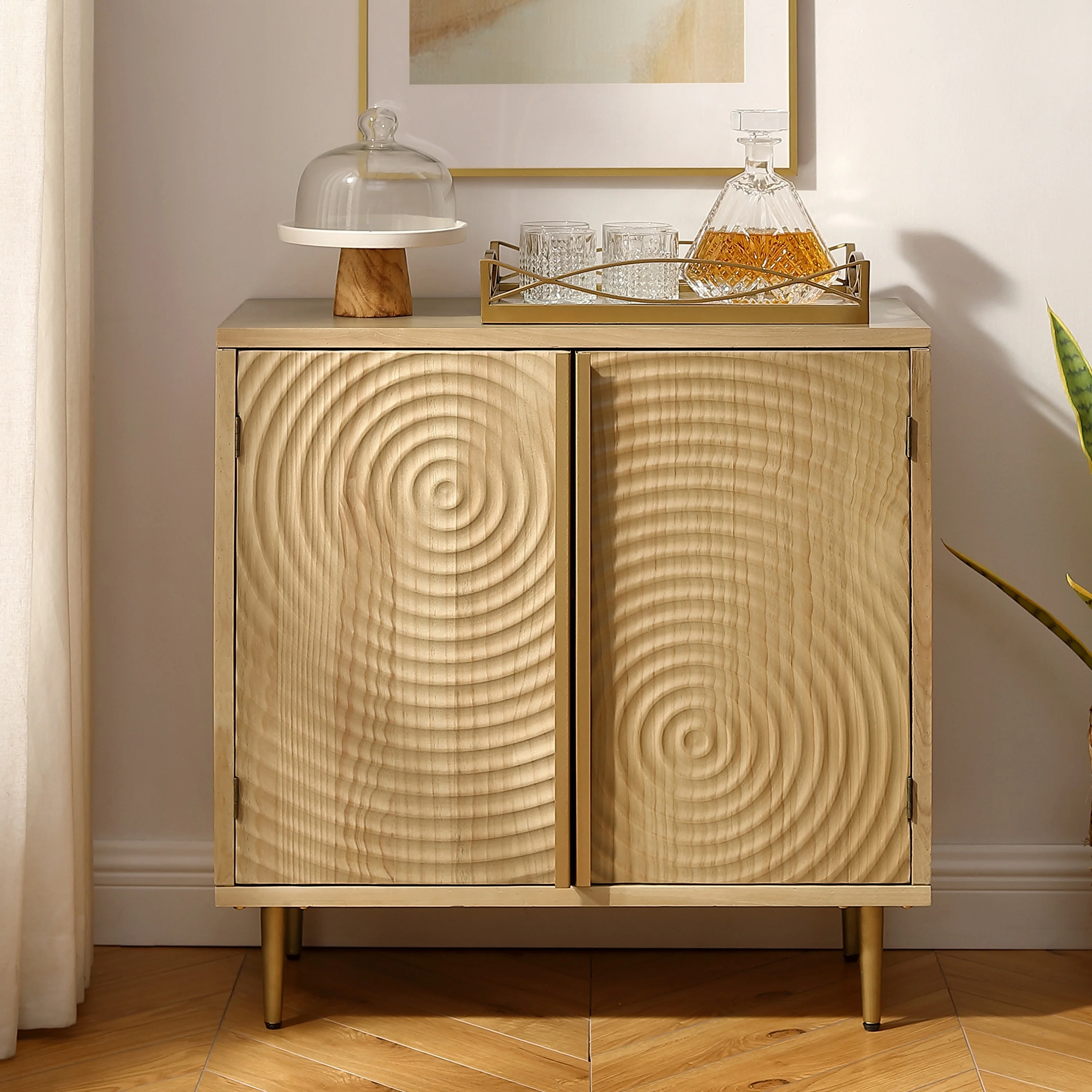 Art Leon Handcrafted Wood Sideboard with 2 Doors