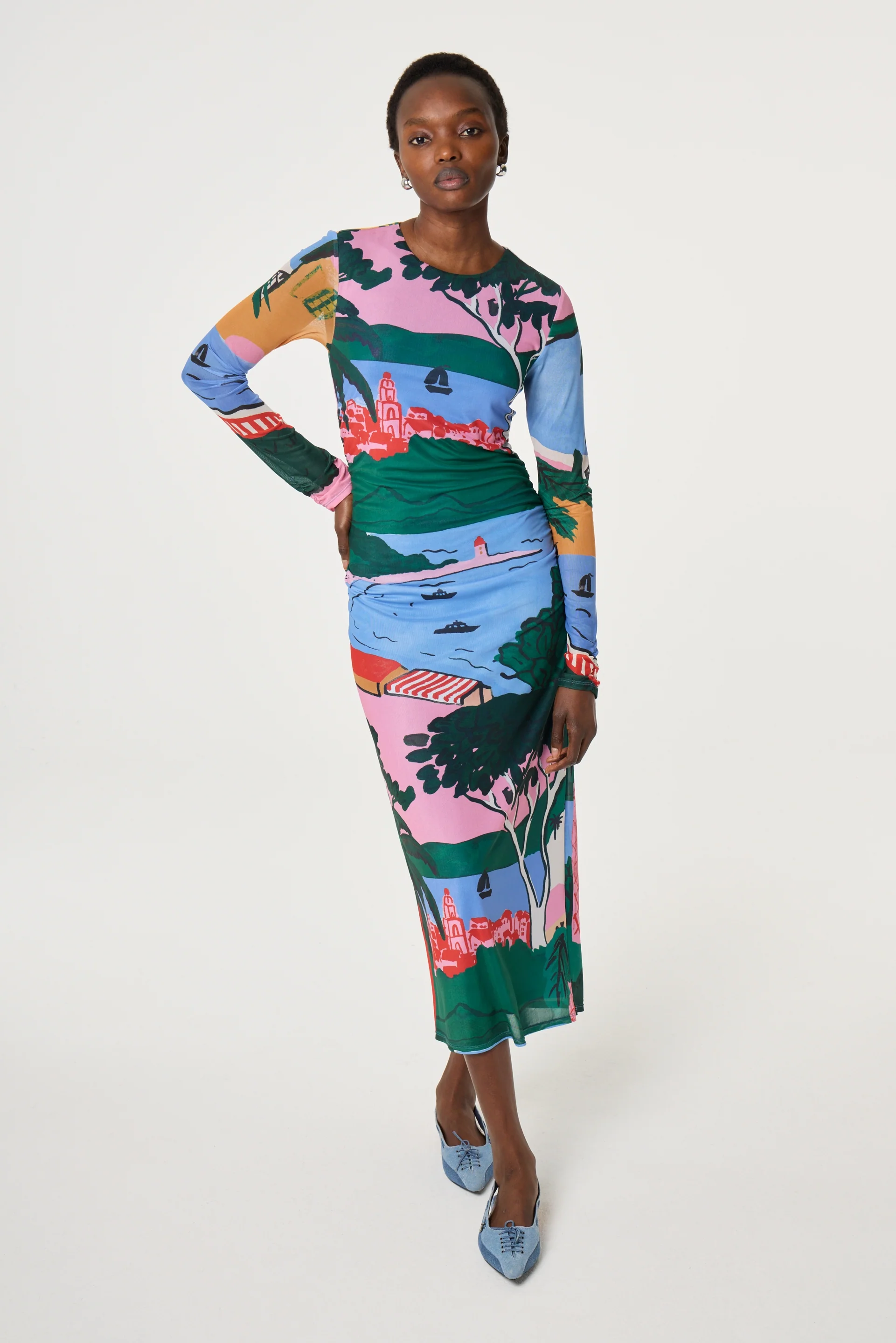 Samara Dress | Marina Blue/Evergreen