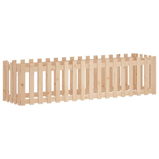 NNEVL Garden Raised Bed with Fence Design 200x50x50 cm Solid Wood Pine