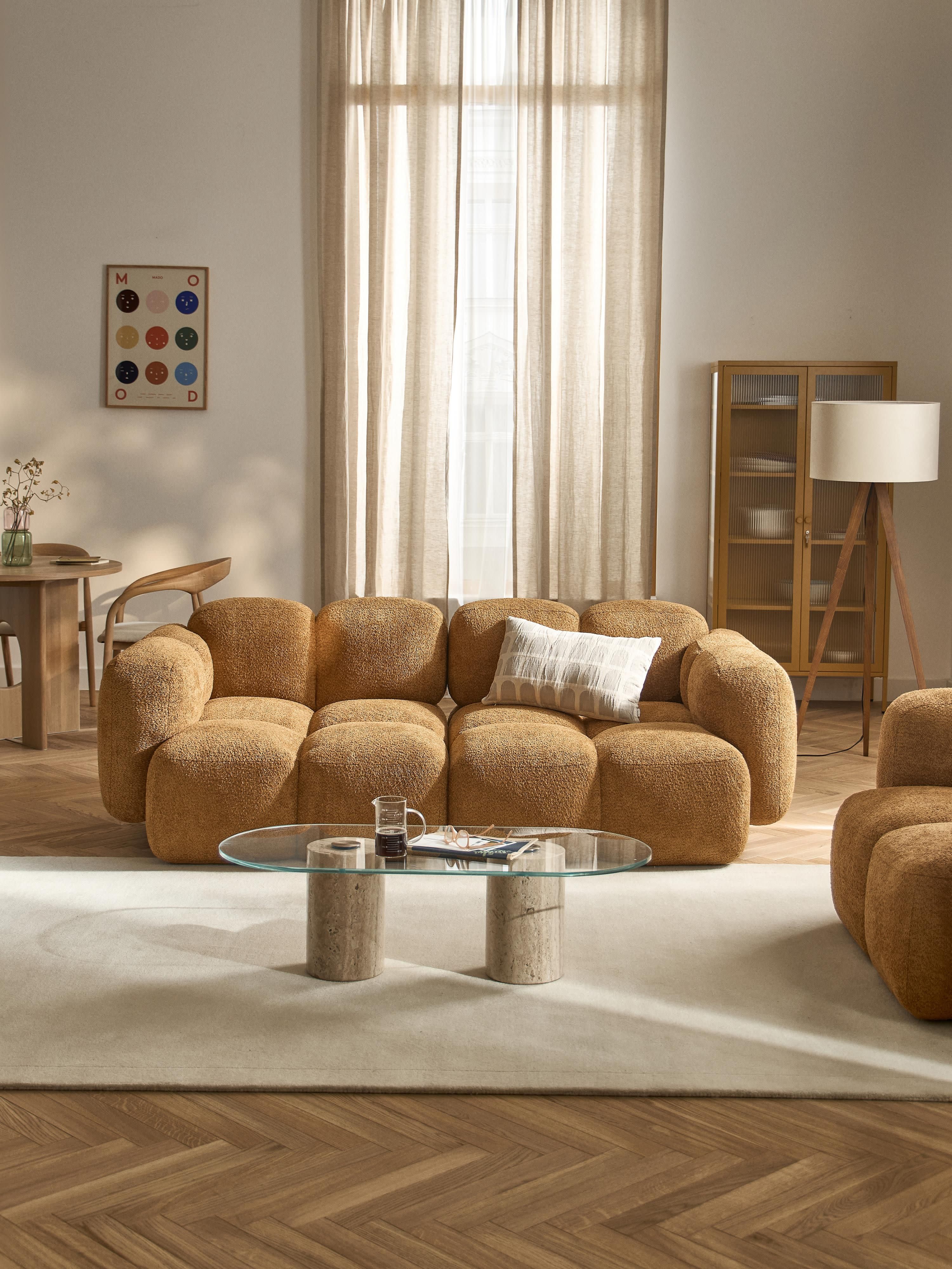 Modulares Sofa Tayla (3-Sitzer) aus Teddy-Bouclé