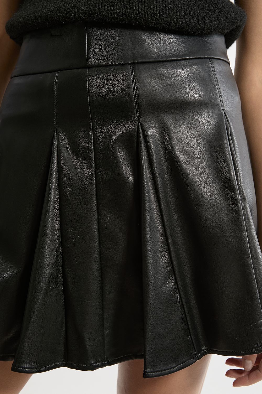 KarenMillen Faux Leather Flippy Mini Skirt