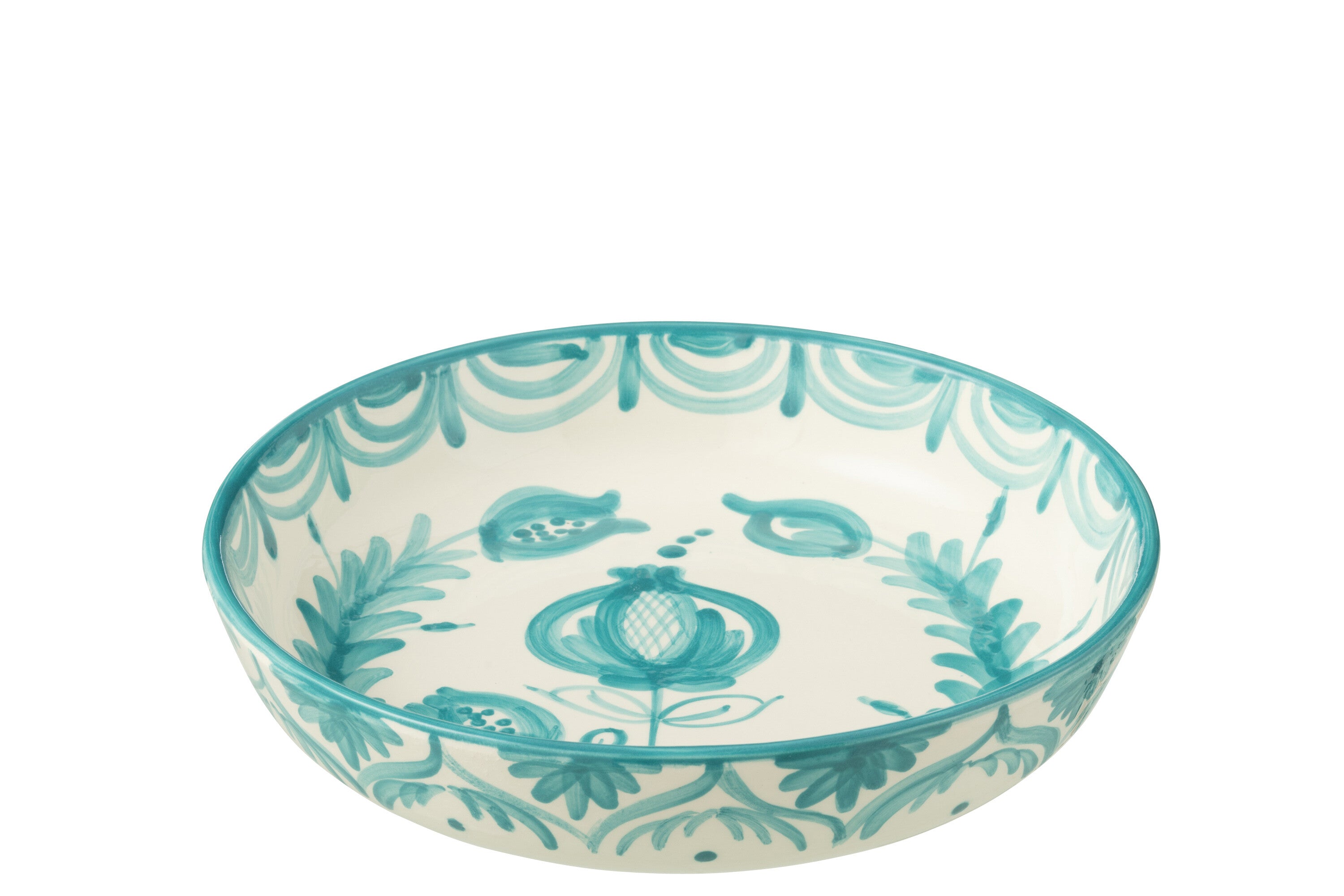 J-Line schaal Granada Low - keramiek - wit aqua - large - Ø