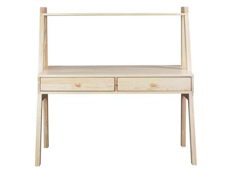 Biurko drewniane z półką SHELF, kolor sosnowy