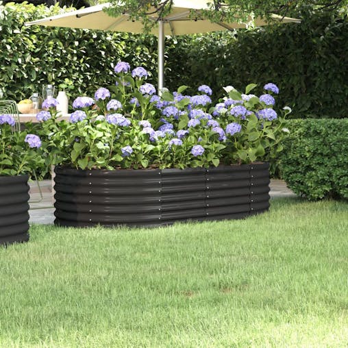 NNEVL Garden Planter Powder-coated Steel 152x80x36 cm Anthracite