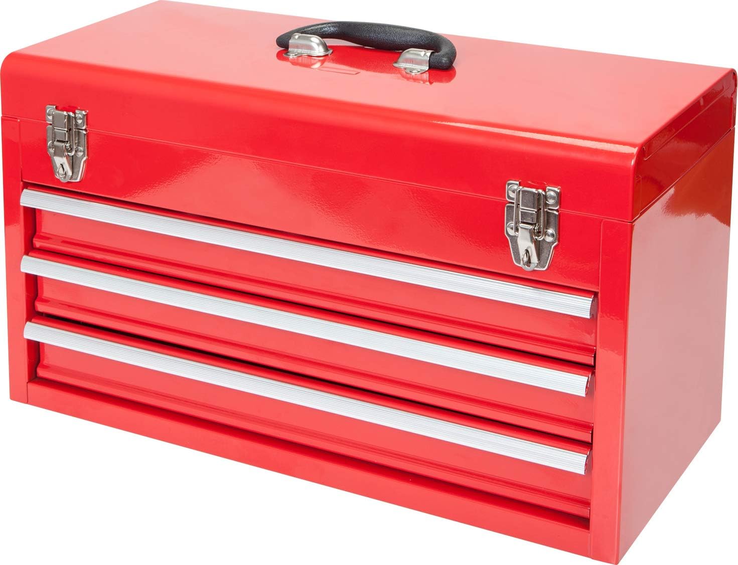 BIG RED ANTBD133-XB Torin 20.5 Portable 3 Drawer Steel Tool Box with Metal Latch Closure, Red