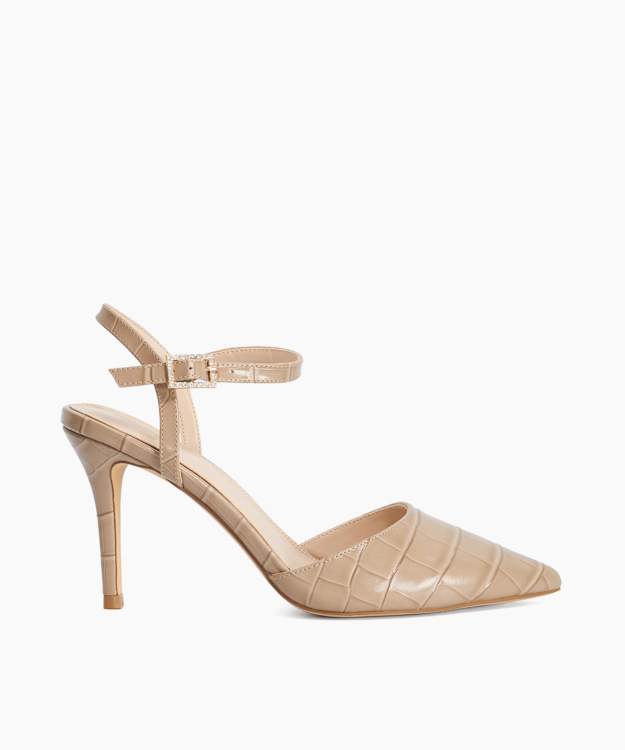 Caitlyn Taupe - Diamante Buckle Open Court