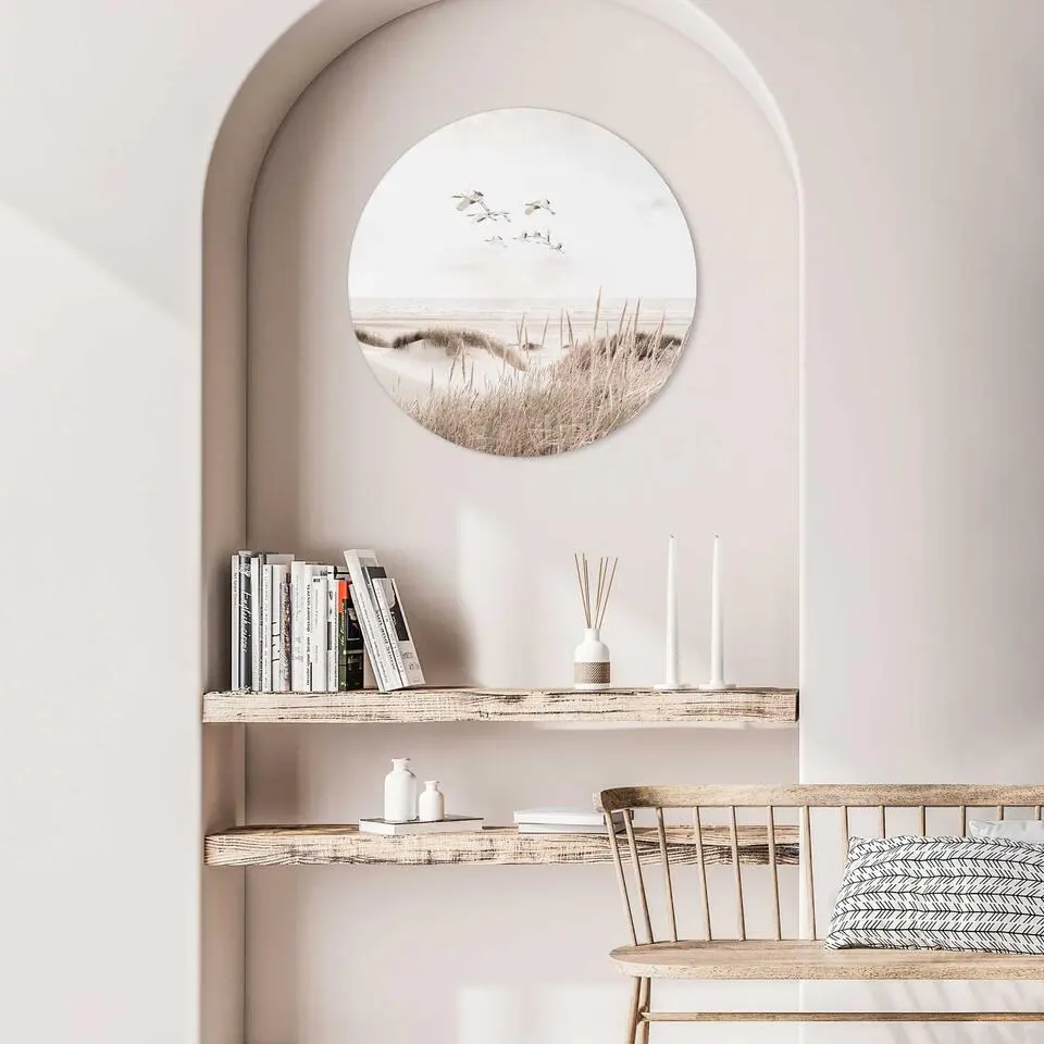 Glasschilderij Zeezicht - &Oslash; 50 - Beige