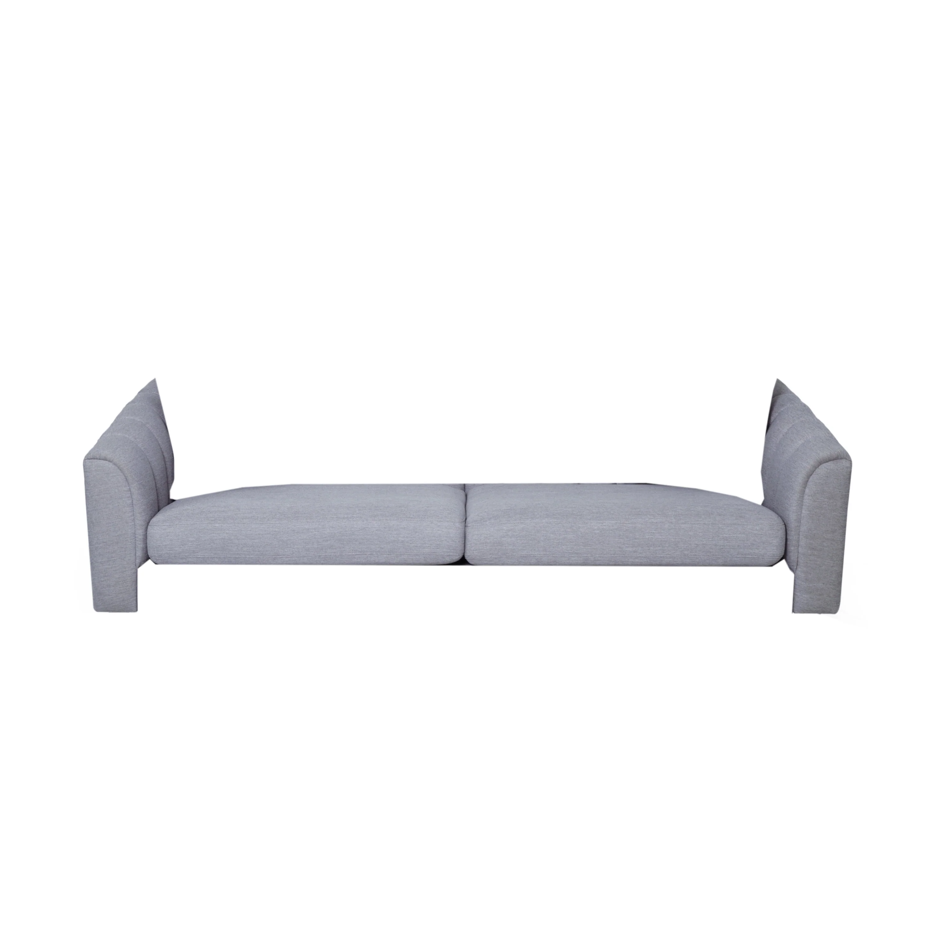 Grey Modern 84.5 3-seater Sofa with Wood Legs and Pillows for Living Room