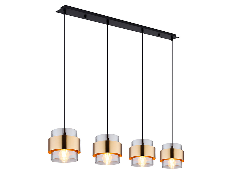 Lampa wisząca Milley 4-punktowa szklana transparentna